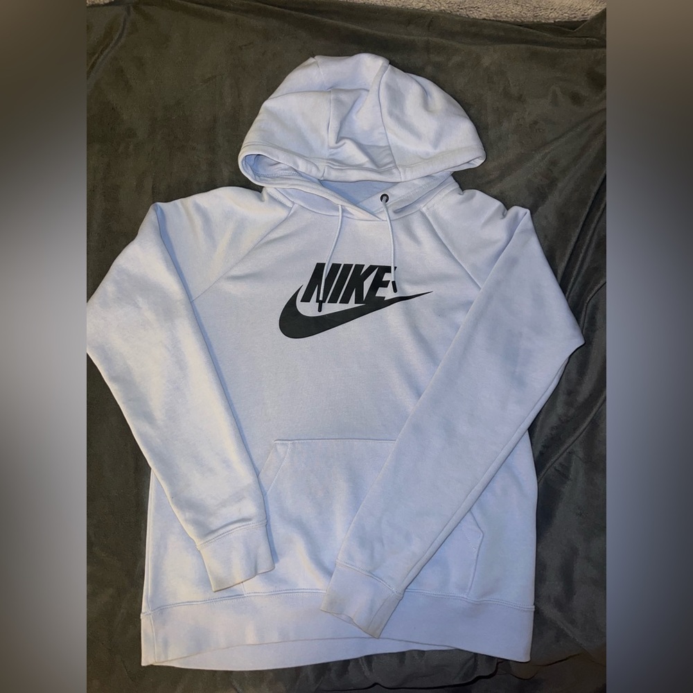 Lavender Nike hoodie; grey Nike zip up